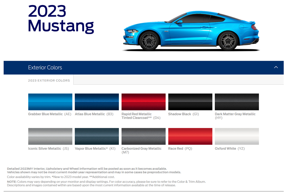 MY2023 Mustang COLOURS 2015+ S550 Mustang Forum (GT, EcoBoost, GT350