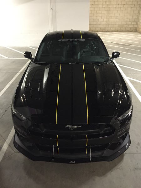 Matte black stripes with yellow pinstripes? | 2015+ S550 Mustang Forum