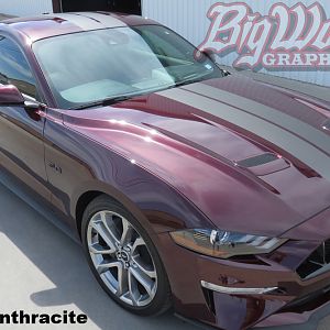 2018 Narrow Full Length Stripes in Matte Anthracite
https://www.bigwormgraphix.com/2018-mustang-narrow-dual-full-length-stripes.html