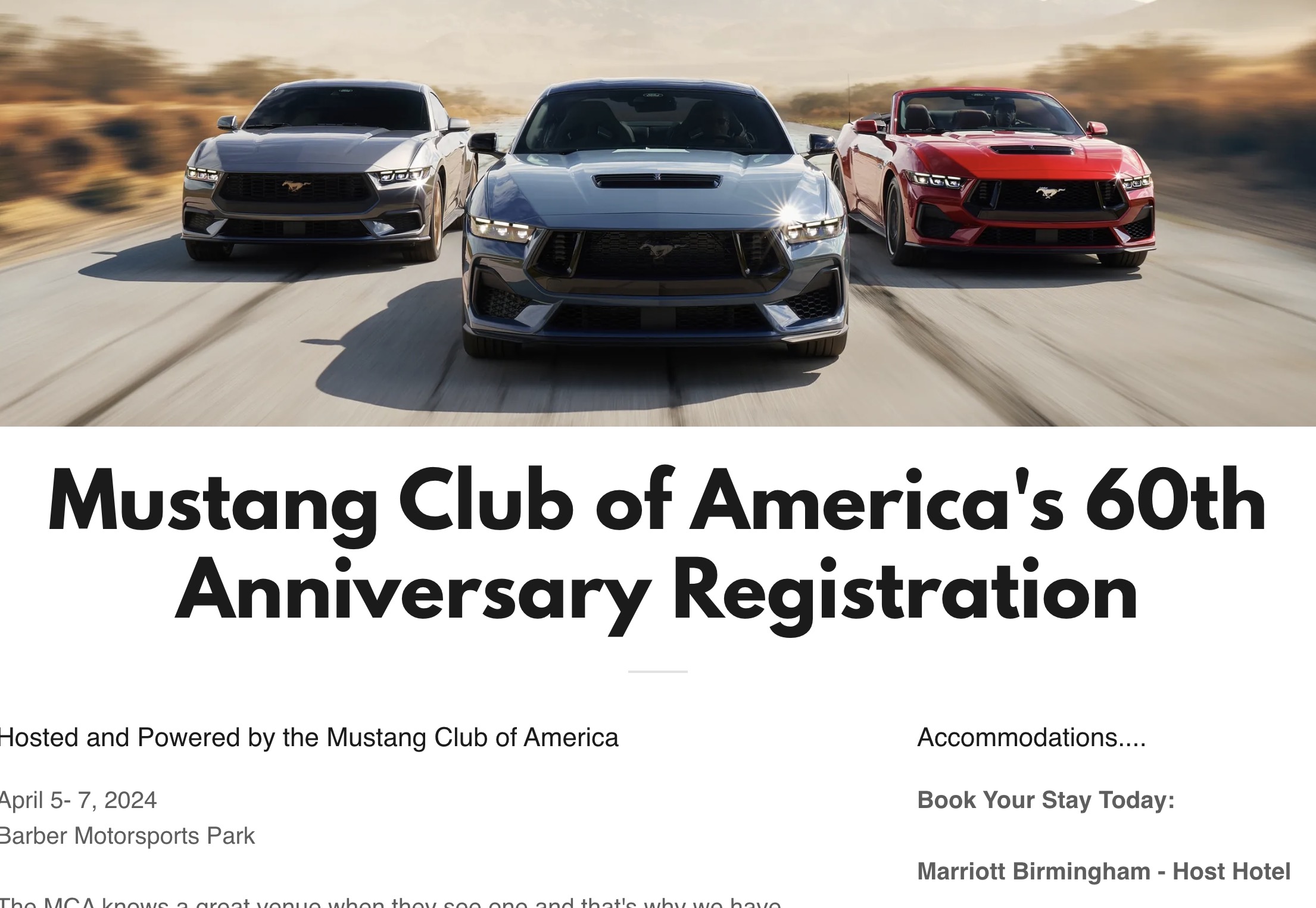 Mustang Club of America 60th Anniversary registration open | 2015+ S550